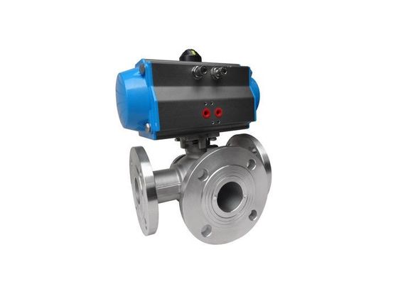 Giá tốt Van 3 chiều được kích hoạt bằng khí nén tác động đơn, Van bật tắt bằng khí nén ISO5211 trực tuyến